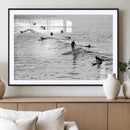 Black White Surfing Wall Art Canvas Print – Framed Artistic by MyGreatCanvas | Canvas Wall Art Prints | Photo Prints & Wall Decor