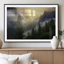 Misty Forest Sunrise Mountain Valley Pine Trees Foggy by MyGreatCanvas | Canvas Wall Art Prints | Photo Prints & Wall Decor