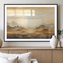 Sepia Color Abstract Mountain Wall Art Canvas Print