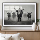 Texas Longhorn Wall Art Canvas Print, Framed Speckled Cow by MyGreatCanvas | Canvas Wall Art Prints | Photo Prints & Wall Decor