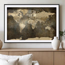 Large Framed Vintage World Map Wall Art Print for Home Wall by MyGreatCanvas | Canvas Wall Art Prints | Photo Prints & Wall Decor