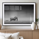 Elephand and Zebra Wall Art Canvas Print, Modern Artwork