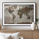 World Map Canvas Print – Framed Detailed Map of the World by MyGreatCanvas | Canvas Wall Art Prints | Photo Prints & Wall Decor