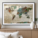 World Map Canvas Print – Framed Detailed Map of the World by MyGreatCanvas | Canvas Wall Art Prints | Photo Prints & Wall Decor