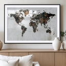 Large World Map Canvas Print – Framed Travel Map Wall Art
