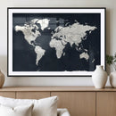 Black World Map Wall Art Canvas Print for Home Office and by MyGreatCanvas | Canvas Wall Art Prints | Photo Prints & Wall Decor