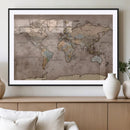 Grunge World Map Canvas Wall Art - Vintage Aged World Map by MyGreatCanvas | Canvas Wall Art Prints | Photo Prints & Wall Decor