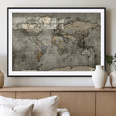 World Map Canvas Print – Detailed Map of the World Wall Art