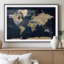Minimalist World Map Canvas Wall Art - Watercolor Blue and by MyGreatCanvas | Canvas Wall Art Prints | Photo Prints & Wall Decor