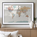 Pastel Colors World Map Wall Art Canvas Print by MyGreatCanvas | Canvas Wall Art Prints | Photo Prints & Wall Decor