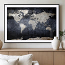 Vintage World Map Canvas Wall Art – Antique Triptych Map