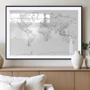 World Map Canvas Print – Framed Modern Detailed Map of the by MyGreatCanvas | Canvas Wall Art Prints | Photo Prints & Wall Decor