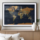 Modern World Map Canvas Print – Framed Detailed Map of the by MyGreatCanvas | Canvas Wall Art Prints | Photo Prints & Wall Decor