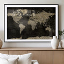 Push Pin World Map Canvas Wall Art Print, Interactive Travel