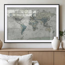 Neutral Vintage World Map Canvas Wall Art Print, Classic Map by MyGreatCanvas | Canvas Wall Art Prints | Photo Prints & Wall Decor