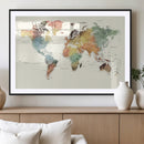 Framed World Map Wall Art Canvas Print for Living Room and by MyGreatCanvas | Canvas Wall Art Prints | Photo Prints & Wall Decor