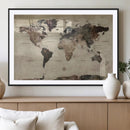 Neutral Watercolor World Map Canvas Wall Art – Framed Earth by MyGreatCanvas | Canvas Wall Art Prints | Photo Prints & Wall Decor