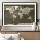 Vintage World Map Canvas Print – Framed Travel Map Wall Art