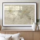 Detailed Large World Map Wall Decor Canvas Art Print by MyGreatCanvas | Canvas Wall Art Prints | Photo Prints & Wall Decor