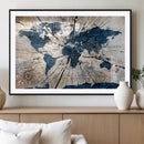 Rustic World Map Canvas Print – Framed Wall Art for Couples, by MyGreatCanvas | Canvas Wall Art Prints | Photo Prints & Wall Decor