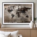 Black and White World Map Canvas Print – Framed Wall Art for by MyGreatCanvas | Canvas Wall Art Prints | Photo Prints & Wall Decor