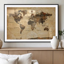 Navy Blue and Gold World Map Canvas Print – Framed Luxury by MyGreatCanvas | Canvas Wall Art Prints | Photo Prints & Wall Decor