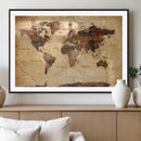 Modern Red and Gray World Map Canvas Print – Framed Wall Art by MyGreatCanvas | Canvas Wall Art Prints | Photo Prints & Wall Decor