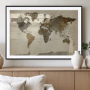 Vintage World Map Canvas Wall Art – Framed Travel Map for by MyGreatCanvas | Canvas Wall Art Prints | Photo Prints & Wall Decor