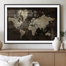Blue World Map Canvas Wall Art – Framed Modern Travel Map by MyGreatCanvas | Canvas Wall Art Prints | Photo Prints & Wall Decor