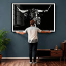 Black Bull Wall Art Canvas Print, Dark Longhorn Portrait by MyGreatCanvas | Canvas Wall Art Prints | Photo Prints & Wall Decor