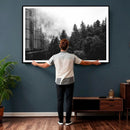 Black White Forest Wall Art Canvas Print, Misty Pine Tree by MyGreatCanvas | Canvas Wall Art Prints | Photo Prints & Wall Decor