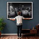 Boston Wall Art Canvas Print, Boston City Downtown Night by MyGreatCanvas | Canvas Wall Art Prints | Photo Prints & Wall Decor