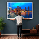 Boston Wall Art Canvas Print, Boston City Downtown Night by MyGreatCanvas | Canvas Wall Art Prints | Photo Prints & Wall Decor