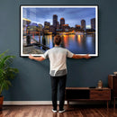Boston Wall Art Canvas Print, Boston City Downtown Night by MyGreatCanvas | Canvas Wall Art Prints | Photo Prints & Wall Decor