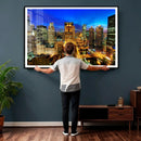 Chicago Wall Art Canvas Print - Chicago City Downtown Night by MyGreatCanvas | Canvas Wall Art Prints | Photo Prints & Wall Decor