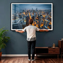 Chicago Wall Art Canvas Print - Chicago City Downtown Night by MyGreatCanvas | Canvas Wall Art Prints | Photo Prints & Wall Decor