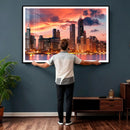 Chicago Wall Art Canvas Print - Chicago City Downtown Night by MyGreatCanvas | Canvas Wall Art Prints | Photo Prints & Wall Decor