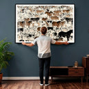 Farmhouse Animals Horse Longhorn Cow Wall Art Canvas Print - by MyGreatCanvas | Canvas Wall Art Prints | Photo Prints & Wall Decor