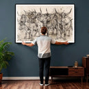 Abstract Cow Longhorn Wall Art Canvas Print for Cabin Decor by MyGreatCanvas | Canvas Wall Art Prints | Photo Prints & Wall Decor