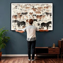 Wild Horses Wall Art Canvas Print - Abstract Farm Longhorn by MyGreatCanvas | Canvas Wall Art Prints | Photo Prints & Wall Decor