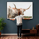 Texas Catle Longhorn Wall Art Canvas Print for Farmhouse by MyGreatCanvas | Canvas Wall Art Prints | Photo Prints & Wall Decor