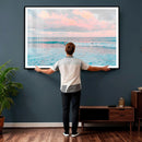 Ocean Wave Wall Art Canvas Print, Pastel Surf Seascape