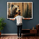 Grizzly Bear Wall Art Canvas Print, Rustic Wildlife Bear by MyGreatCanvas | Canvas Wall Art Prints | Photo Prints & Wall Decor