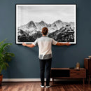 Black and White Mountain Wall Art Canvas Print, Snowy Alpine by MyGreatCanvas | Canvas Wall Art Prints | Photo Prints & Wall Decor