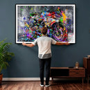 Graffiti Motorcycle Wall Art Canvas Print, Urban Street Art by MyGreatCanvas | Canvas Wall Art Prints | Photo Prints & Wall Decor