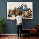 Wood Style Mountain Wall Art Canvas Print, Layered Wood by MyGreatCanvas | Canvas Wall Art Prints | Photo Prints & Wall Decor