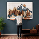 Layered Wooden Mountain Wall Art Canvas Print, Modern Rustic by MyGreatCanvas | Canvas Wall Art Prints | Photo Prints & Wall Decor