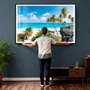 Tropical Beach Wall Art Canvas Print, Palm Tree Ocean by MyGreatCanvas | Canvas Wall Art Prints | Photo Prints & Wall Decor