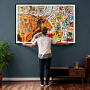 Basquiat Style Bull Graffiti Wall Art Canvas Print, Street by MyGreatCanvas | Canvas Wall Art Prints | Photo Prints & Wall Decor