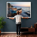 Coastal Fishing Boats Wall Art Canvas Print, Sunset Beach by MyGreatCanvas | Canvas Wall Art Prints | Photo Prints & Wall Decor